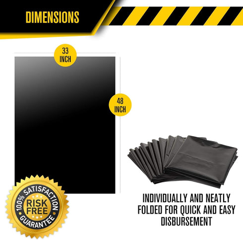 Ultrasac Heavy Duty Contractor Bags (VALUE 50 PACK/w TIES), 42 Gallon, 3 MIL Thick Large Black Garbage Trashbags
