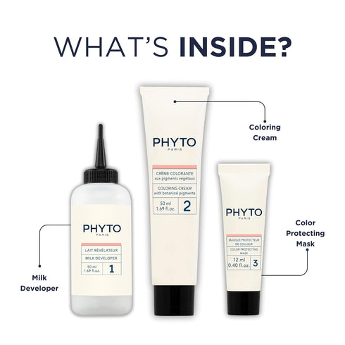 PHYTO Phytocolor Permanent Hair Color, 100% Grey Hair Coverage, Ammonia-free, PPD-free, Resorcin-free, 0.42 oz