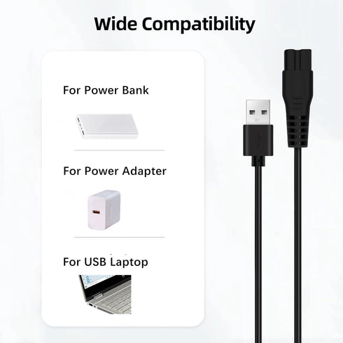 Charger for Manspot Trimmer, Replacement Charger Cord Charging Cable Compatible with Manspot Groin Hair Trimmer with