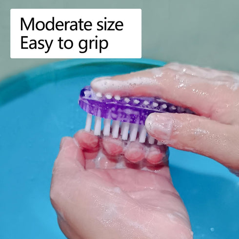 Nail Brush for Cleaning Fingernails, Two-Sided Scrub Brush with Soft and Stiff Bristles, 4 PCS for Men, Women, Kids