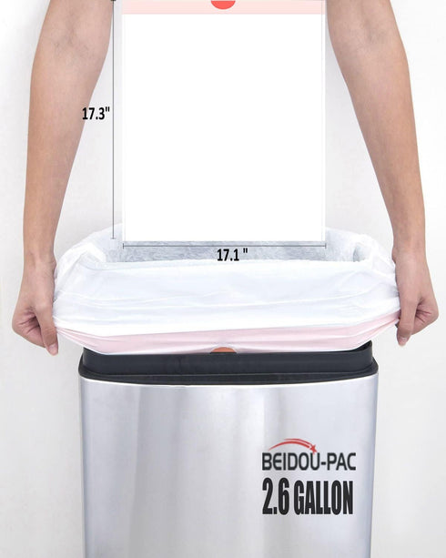 2.6 Gallon Drawstring Trash Bags, 100 Count Multifold Roll Garbage Bags for Home Office Bathroom Kitchen