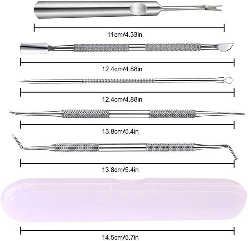 jindian Ingrown Toenail Pedicure Tool Kit, Stainless Steel Nail Care, Nail File and Lifter Pusher (6PCS)