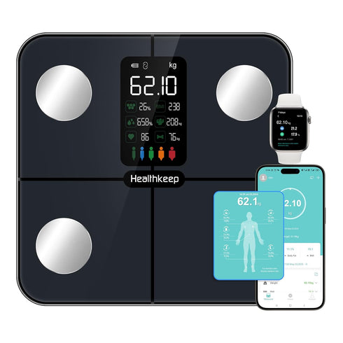 Smart Body Fat Scale with Large VA Display, 15 Metrics, Max 400lbs/180kg