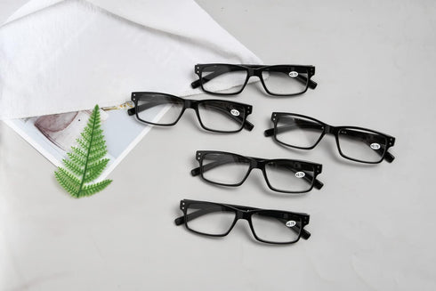 Eyekepper Vintage Reading Glasses for Men - 5 Pack with Spring Hinges Classic Readers