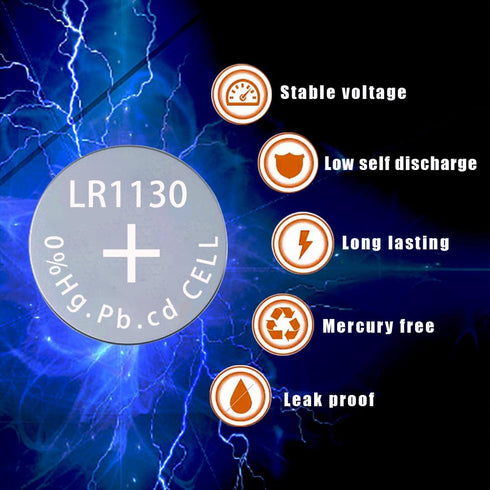 AG10 Battery LR1130 L1131 SR1130 389/390 G10 LR54 Batteries 1.5 Volt Alkaline Button Cell Long-Lasting Coin Cell Batteries 10 Pack