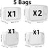 5 Pack Clear Plastic Zippered Toiletry Carry Pouch TSA Approved Toiletry Bag Portable Cosmetic Makeup Bag for Vacation, Bathroom and Organizing (White, Mixed Size)