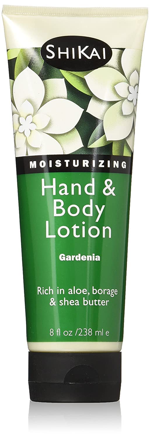 ShiKai Hand & Body Lotion (Gardenia, 8oz) | Daily Moisturizing Skincare for Dry Hands | With Aloe Vera & Vitamin E
