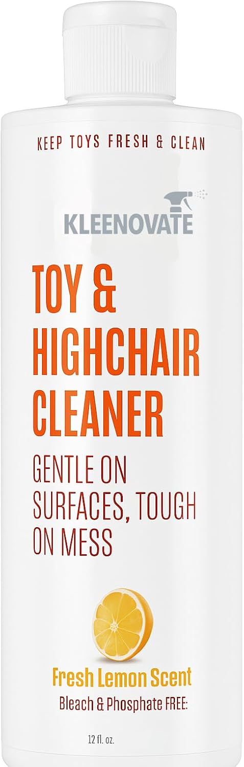 Kleenovate Toy & Highchair Cleaner, Fresh Lemon Scent Gentle on Baby Surfaces, Tough on Mess Bleach & Phosphate Free