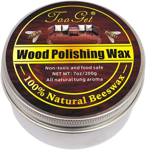 Gwybkq Wood Seasoning Beeswax Polish & Restoration Care for Bamboo, Wooden Surfaces, 7OZ