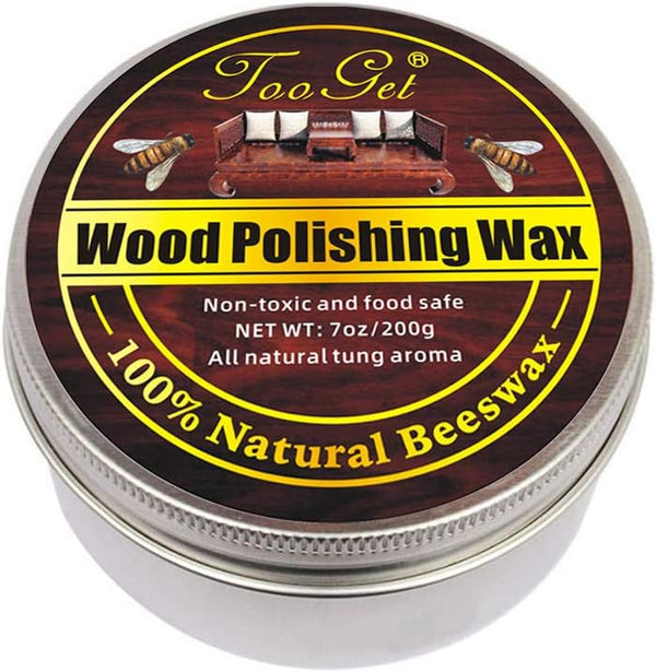 Gwybkq Wood Seasoning Beeswax Polish & Restoration Care for Bamboo, Wooden Surfaces, 7OZ