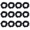 Pack of 12 Cotton Hair Scrunchies - Solid Color Ponytail Holders for Girls (Black)