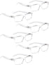 LUR READING GLASSES 6 Pack Comfort Plastic Readers with Spring Hinge (Clear)