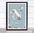 The Card Zoo New Baby Birth Details Christening Nursery Woodland Animals Initial N Gift Print