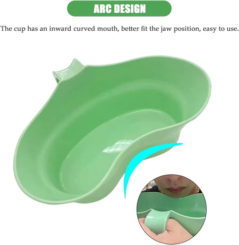 Emesis Basin, Arc Design Bed Mouthwash Cup, Wide Mouth for Oral Care, Plastic Vomit Basin for Elderly Patients