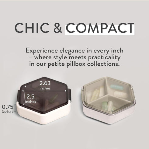 Set Set 2, Mimi Medcessories Petite Pill Box - Stylish Compact Daily Pill Organizer, Medication Pill Case, Pill