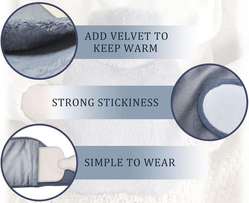 3 in 1 Hot Water Bottle Pouch with Waist Cover, Eye Mask + Funnel for Pain Relief - Warm Water Bag