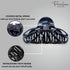 Parcelona Large Black Covered Spring Celluloid Jaw Hair Claw Clip, 4 Inch, Rain Drop Design