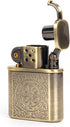 Bronzy Carved Constantine Antique Style Petrol Kerosene Lighter with Lift Arm