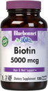 Bluebonnet Nutrition Biotin 5000 mcg, Vegan, Non-GMO, Kosher Certified, Gluten-Free, 120 Vegetable Capsules