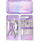 ZIZZON Nail Clippers Kit, Manicure Pedicure Set with Holographic Case (Purple)