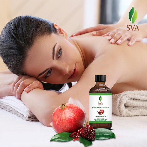 SVA Pomegranate Seed Organic - 4 Fl Oz – 100% Natural Cold Pressed Oil for Face, Skin, Hair Care