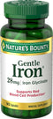 Nature's Bounty Gentle Iron 28 mg - 90 Capsules (Pack of 3)