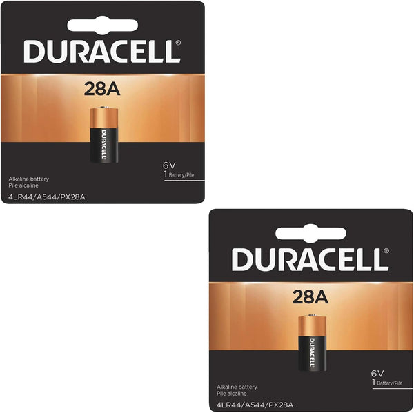 2x Duracell 28A 6V Battery Replacement - for 4LR44, A544, PX28A, 476AF, V4034PX