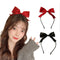 Red Bowknot Headband for Women Girls, Handmade Black Bows Hair Hoop, Bowknots Hair Bands