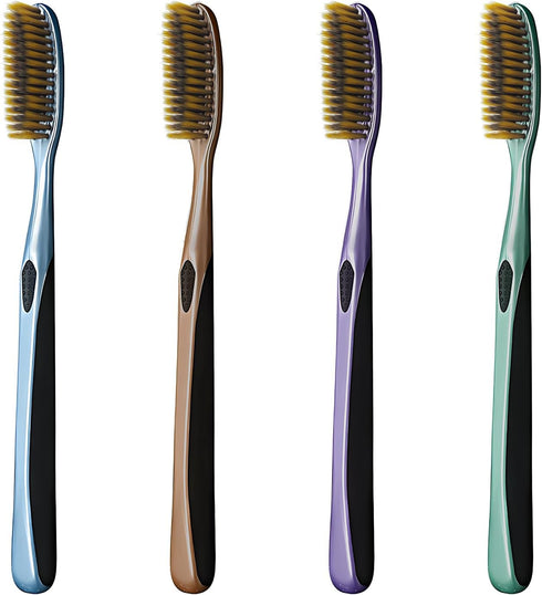Huge Head Toothbrush, Extra Hard & Firm Whitening Toothbrush, Large Long Head (Golden 1 PCS)