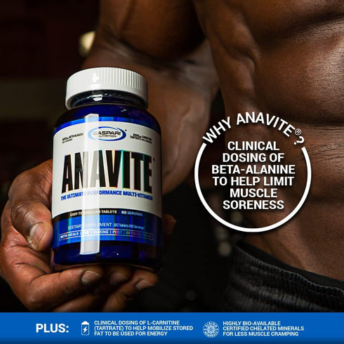 Gaspari Nutrition Anavite Sports Multi-Vitamin with Amino Acids, 180 Tablets