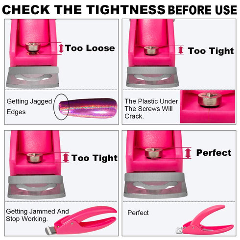 Pink Adjustable Artificial Acrylic Fake Nail Clipper, False Nail Tip Trimmer for Salon Home Manicure Pedicure