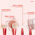 MAKUP JetSetter 4 in 1 Travel Makeup Brush - All in One Set includes Kabuki Liquid Foundation, Blush, Contour, Eyeshadow & Angeled Brush for Brow and Eyeliner. Luxurious, Ultra Soft, Vegan Bristles.