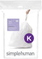 simplehuman Code K Custom Fit Drawstring Trash Bags in Dispenser Packs, 20