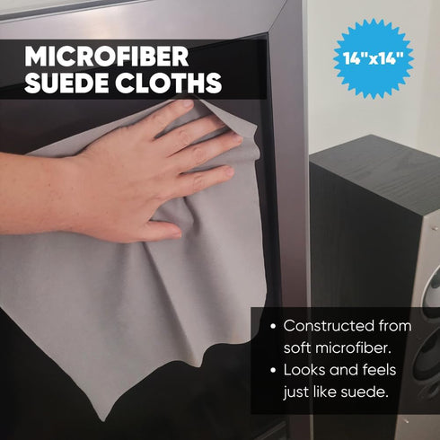 Microfiber Wholesale Premium TV Screen Cleaning Cloth, 14”x14”, 3pk, Soft Microfiber Suede, Scratch-Free for Large TVs
