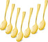 Qeirudu 4 Inch Gold Plastic Mini Spoons, 100 Pack Heavy Duty Disposable Dessert Spoons for Party, Appetizers