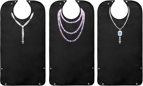 Set 3, 18 34 Inch Kingrol Adult Bibs for Women, Waterproof Clothing Protector with Crumb Catcher, Adjustable, Washable