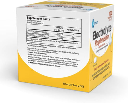 Globe Electrolyte Replacement Tablets, 50 Packets of 2 Tablets Each for Rehydration and Recovery