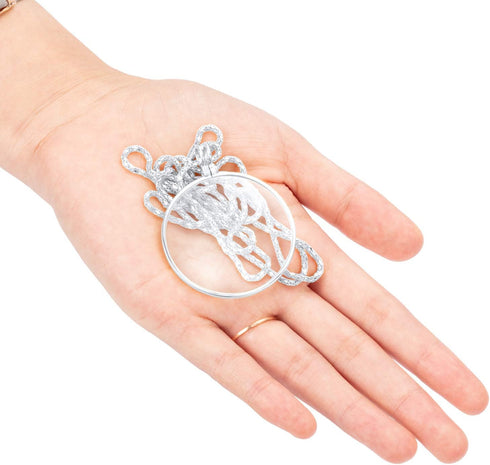 4 Pieces 5.5X Magnifying Glass Necklace, Optical Pendant with Chain for Reading and Jewelry