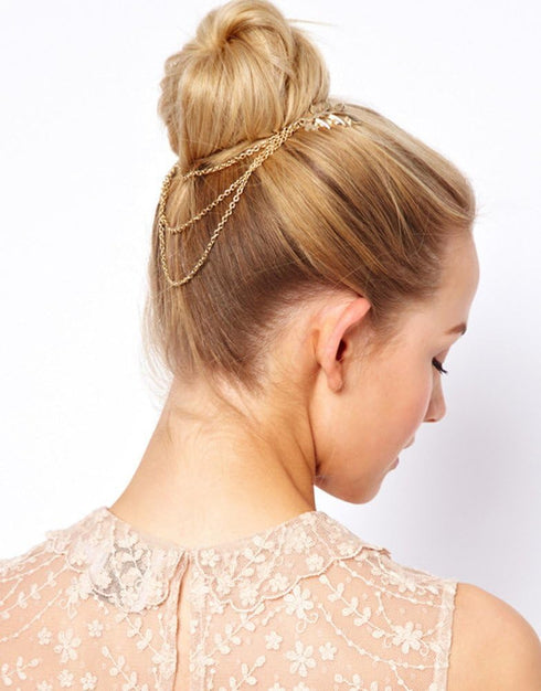 yueton 2pcs Fashion Ladies Athena Olive Branch Tassel Leaf Clips - Barrettes Bobby Pin Hair Clips for Bride Headwear