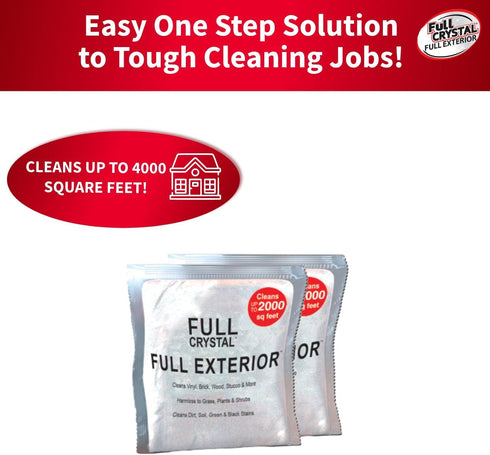 Packets, 8 oz, 4 oz 640 oz, Full Exterior Refill Kit Crystal Powder Outdoor Cleaner Each Bag Makes Up to fl Non-Toxic
