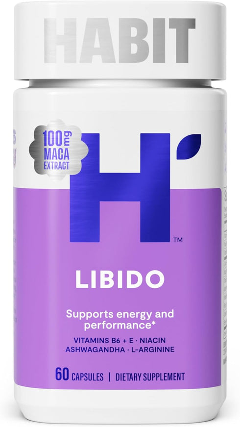 Habit Libido Supplement (60 Capsules) - Natural Aphrodisiac Blend with Maca, Ashwagandha, Supports Energy