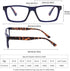 5 Pack Blue Light Blocking Reading Glasses for Men and Women, Square Frame Computer Readers, 1.25