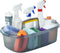 Large Cleaning Caddy with Handle, Sturdy Bucket Organizer for Cleaning Supplies, Clear Grey