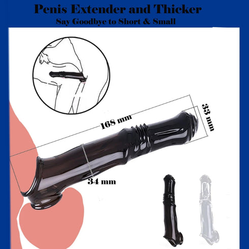 missmall Penis Sleeve Penis Pump Sex Toys for Men, Cockring Penis Ring Extender Mens Sex Toys with Ball Stretcher
