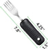 YPC Adaptive Utensils, Easy Grip Silverware, Built-Up Fork, Spoon, Rocker Knife for Adults with Arthritis, 3 Piece Set