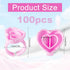 NXJ INFILILA Glue Rings for Eyelash Extensions, 100PCS Disposable Heart Shape Makeup Plastic Cups for Lashes