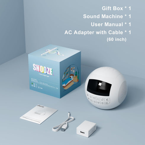 42 Sound White Noise Machine for Kids, Bluetooth + Nightlight, Lullaby/Nature Soothing Sounds, Adjustable Volume