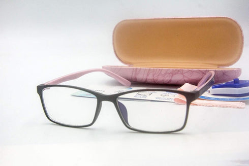 Women Anti Blue Light Glasses Block Eye Strain with Case Tester, Gaming Computer Glasses, UV Blocker Clear Lens
