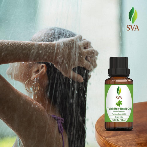 SVA Holy Tulsi Essential Oil – 1/3 Fl Oz – 100% Natural for Diffuser, Hair Care, Skin Care, Aromatherapy, Massage