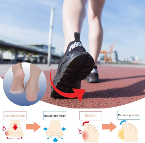 Metatarsal Pads, Gel Toe Separators, Bunion Corrector Cushion, Soft & Breathable Toe Spacers for Rapid Pain Relief